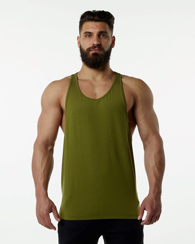 Moss Green Alphalete Fitted Premium Stringer | 30472-NLOB