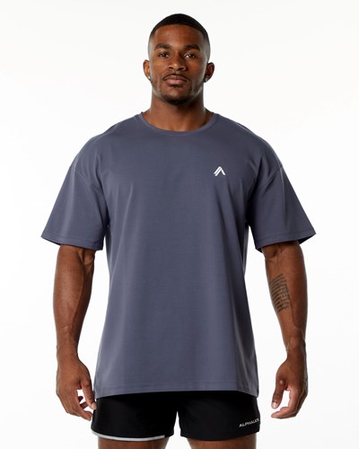 Muted Purple Alphalete Drop Shoulder Tee | 21905-HQRE