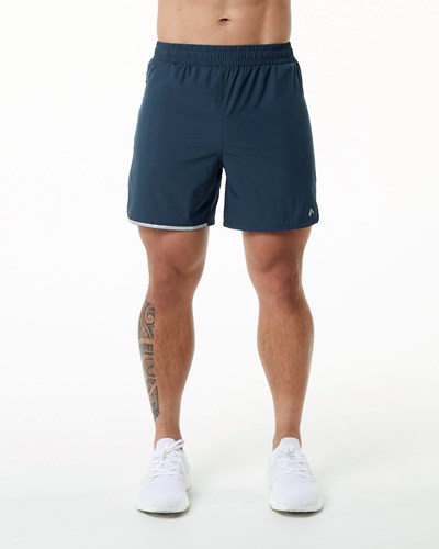 Navy Alphalete Woven 4-Way Stretch 5" Short | 75139-KNZD