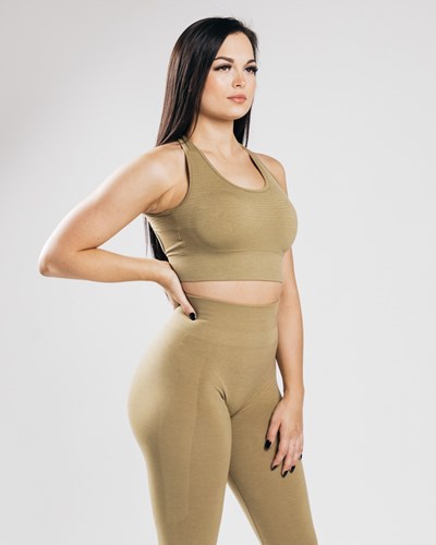 Not Gold Alphalete High-Impact Seamless Sports Bra | 01258-FSJC