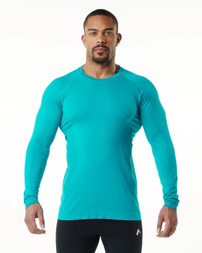 Ocean Alphalete High Performance Seamless Long Sleeve Tee | 59467-ZVXE