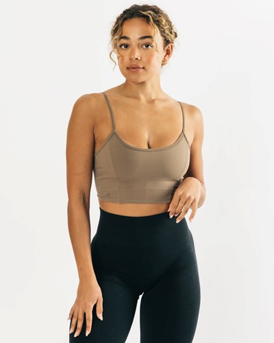 Olive Alphalete Fitted Cropped Tank | 13084-RZCY