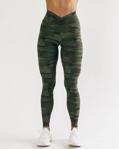 Olive Canvas Camo Alphalete All-Purpose Legging | 29518-NUDW