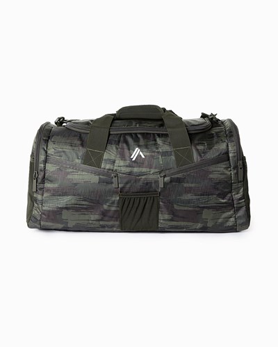 Olive Canvas Camo Alphalete Duffel Bag | 82704-ESKJ
