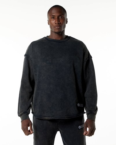 Onyx Alphalete Heavyweight Washed Terry Pullover | 08592-MEJP