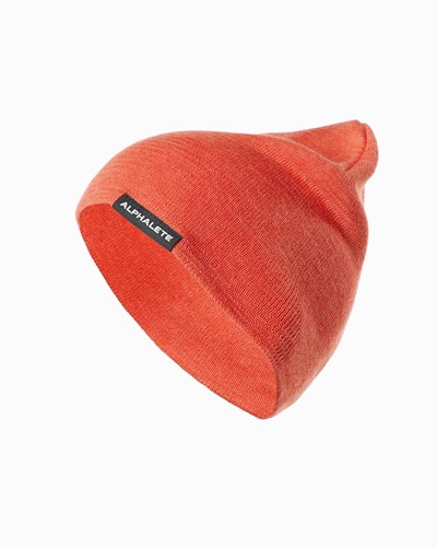 Orange Alphalete Cotton Knit Beanie | 81320-MZXC