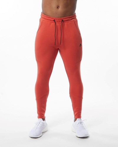 Orange Alphalete Interlock Knit Zip Jogger | 96103-CRJZ