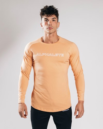 Orange Frost Alphalete Fitted Performance Long Sleeve | 32461-DYMJ