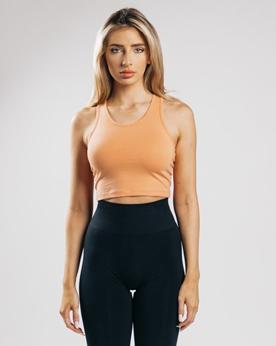 Orange Frost Alphalete Fitted Performance Crop Tank | 61380-YNWD