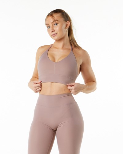 Passive Purple Alphalete Double Brushed Bra | 09762-UFJM