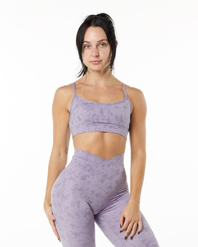 Pebble Print Misty Lilac Alphalete Single Brushed Bra | 12873-RLZV