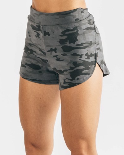 Phantom Camo Alphalete Relaxed Single-Brushed High Slit Short | 73025-QDUM