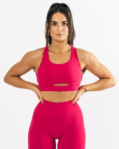 Pink Alphalete High-Impact Seamless Sports Bra | 61587-VZSW