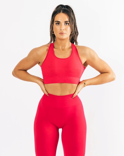 Pink Alphalete High-Impact Seamless Sports Bra | 76103-TIFQ
