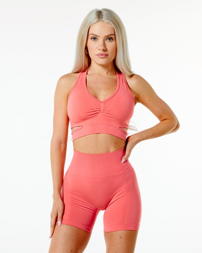 Pixel Pink Alphalete High-Impact Seamless Sports Bra | 03846-MHUI
