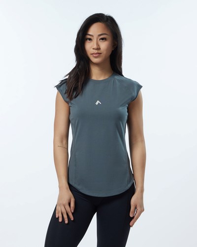 Porcelain Grey Alphalete High Performance Short Sleeve Tee | 36408-LNZJ