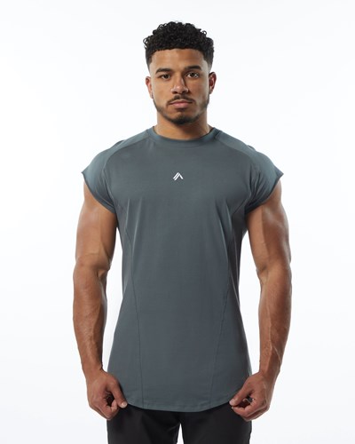 Porcelain Grey Alphalete High Performance Sleeveless Tee | 57918-TKJD