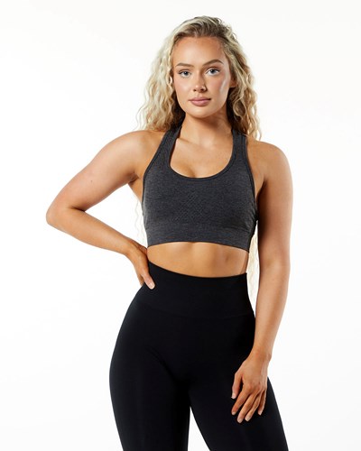 Powder Grey Alphalete High-Impact Seamless Sports Bra | 42309-ZBKQ