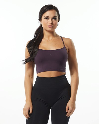 Purple Alphalete Camisole Y-Back Crop Tank | 42698-QHZD