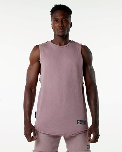 Rose Quartz Alphalete Mid-Weight Washed Terry Cutoff | 98342-GLHC