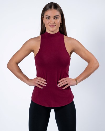 Ruby Red Alphalete High-Neck Premium Tank | 19836-HNLZ