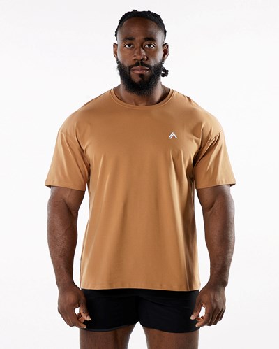Rust Alphalete Drop Shoulder Tee | 62059-JFVO
