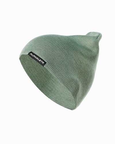 Sage Alphalete Cotton Knit Beanie | 34978-OJUC