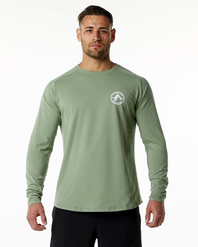 Sage Alphalete Fitted Performance Long Sleeve | 92065-ASXC