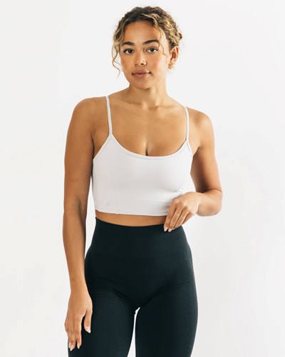 Silver Alphalete Fitted Cropped Tank | 28915-PJDL