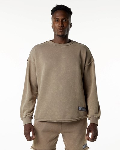Smokey Quartz Alphalete Heavyweight Washed Terry Pullover | 90821-DRWQ