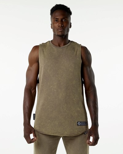 Smokey Quartz Alphalete Mid-Weight Washed Terry Cutoff | 03514-OFSA