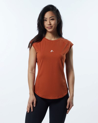 Sour Tangerine Alphalete High Performance Short Sleeve Tee | 17059-FWSP