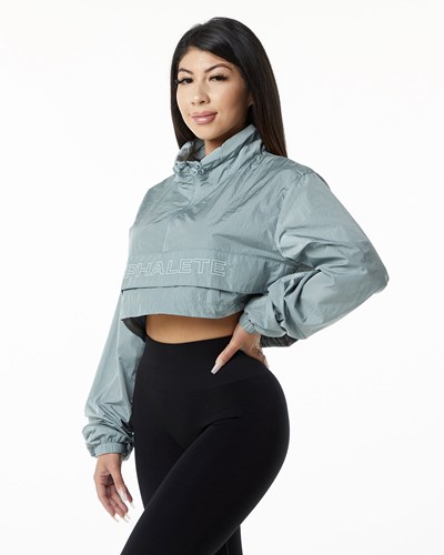Steel Blue Alphalete All-Purpose Crop Jacket | 70853-LNFS