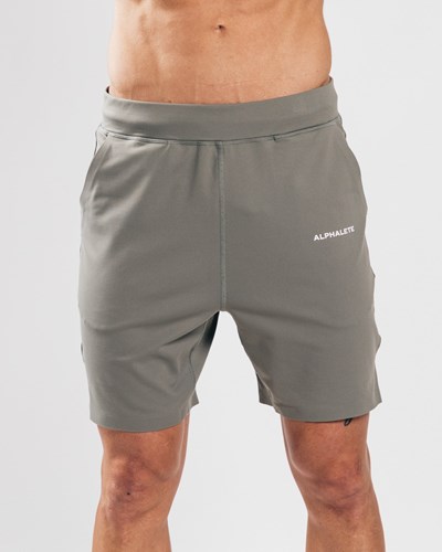 Stone Grey Alphalete 4-Way Stretch 8" Short | 72965-TZJB