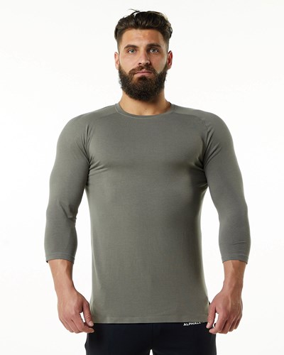 Stone Grey Alphalete Premium 3/4 Sleeve Tee | 73512-PQST
