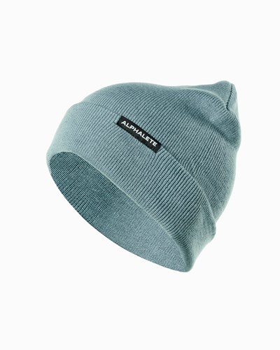 Storm Blue Alphalete Cotton Knit Beanie | 21967-LSYH