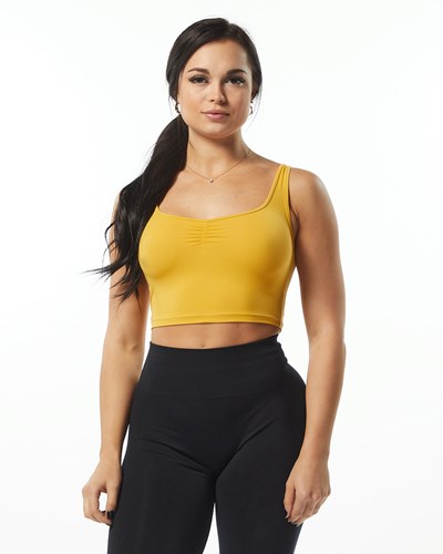 Sunflower Alphalete Fitted Square Neck Tank | 92608-RVCY