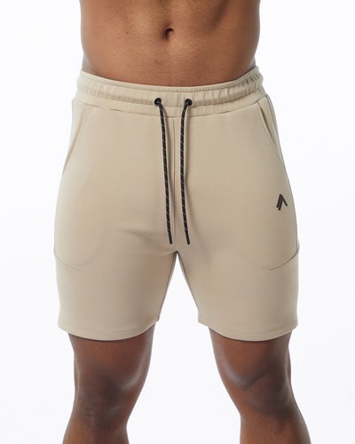 Tan Alphalete Interlock Knit 6" Short | 04365-BDOL