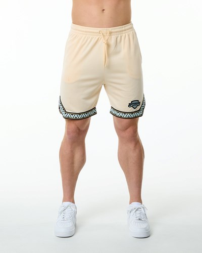 Tan Alphalete Jersey Knit Short | 18745-YUBT
