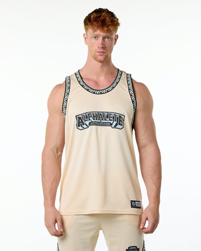 Tan Alphalete Relaxed Fit Jersey | 95173-NVFY