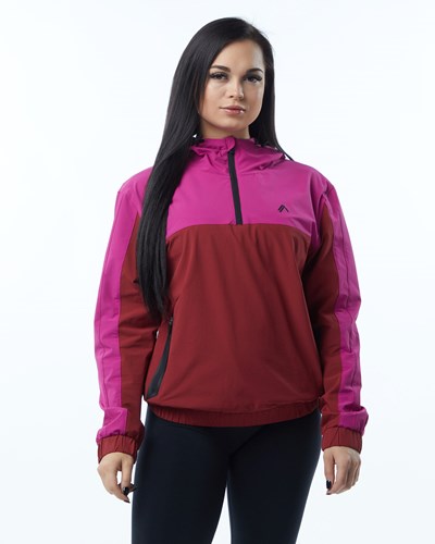 Tartan Pink Alphalete Woven Performance Jacket | 97236-YLOF