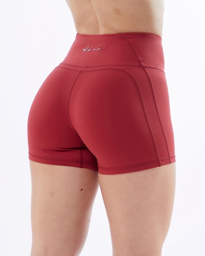 Tartan Red Alphalete High-Waisted Medium Compression 4" Short | 59673-GPIM