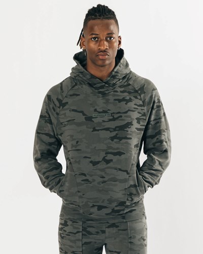 Terrain Camo Alphalete Relaxed Single-Brushed Pullover Hoodie | 42379-XYMC
