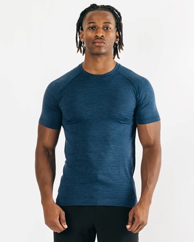 True Navy Alphalete High Performance Seamless Short Sleeve Tee | 81520-KSYX