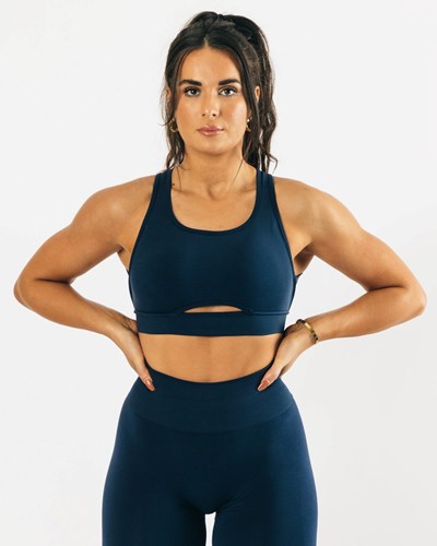 Tuxedo Blue Alphalete High-Impact Seamless Sports Bra | 52978-VBGI