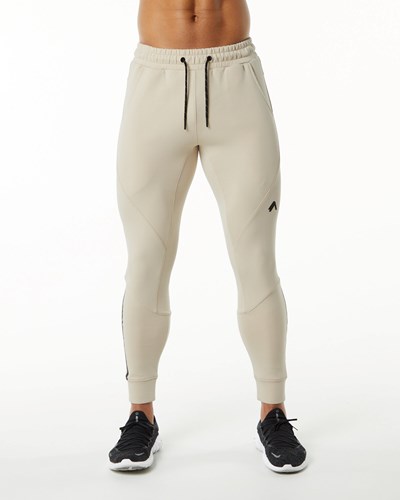 Vanilla Alphalete Interlock Knit Cuffed Jogger | 28596-BEMS