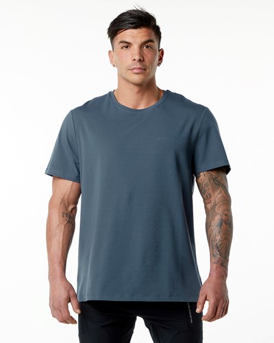 Whale Blue Alphalete Set-In Sleeve Tee | 78263-WJRV