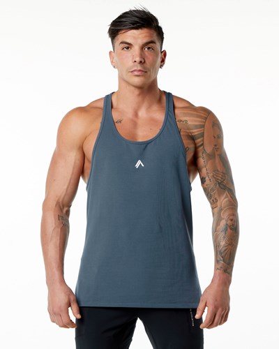 Whale Blue Alphalete Stepped Hem Stringer | 49510-IJEP