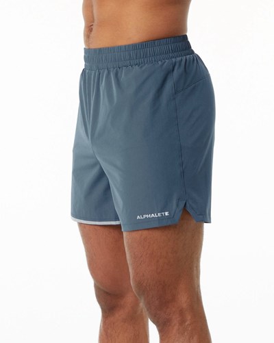 Whale Blue Alphalete Woven Training Short | 09632-JAPF
