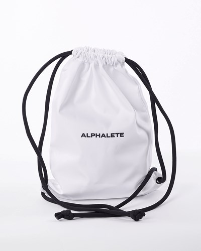 White Alphalete Drawstring Bag | 07362-IVXF